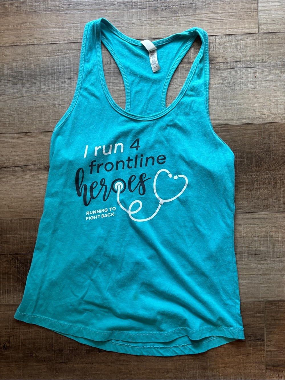 I Run 4 Frontline Heroes Teal Racerback Tank